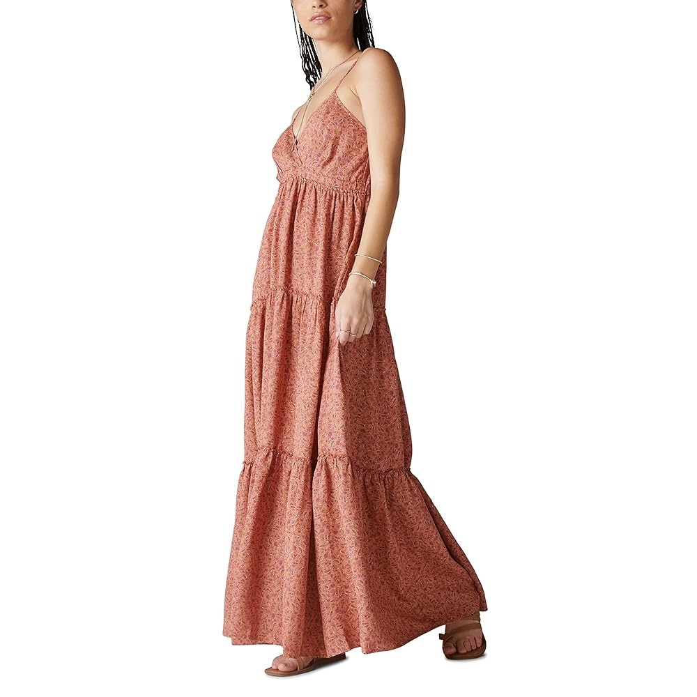 Lucky Brand Paisley Tiered Maxi Dress